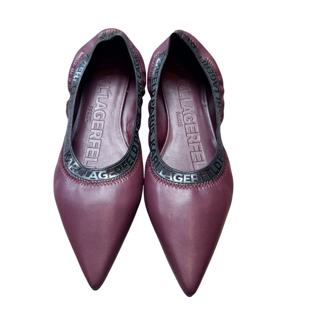 Karl Lagerfeld Paris Women's Burgundy Vinette Ballet Flat - Picture 2 of 6